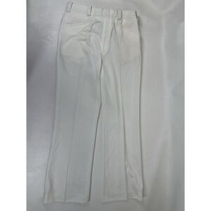 Johnny Miller Polyester Flat Front Pants Mens 34R White NWT‎ VTG